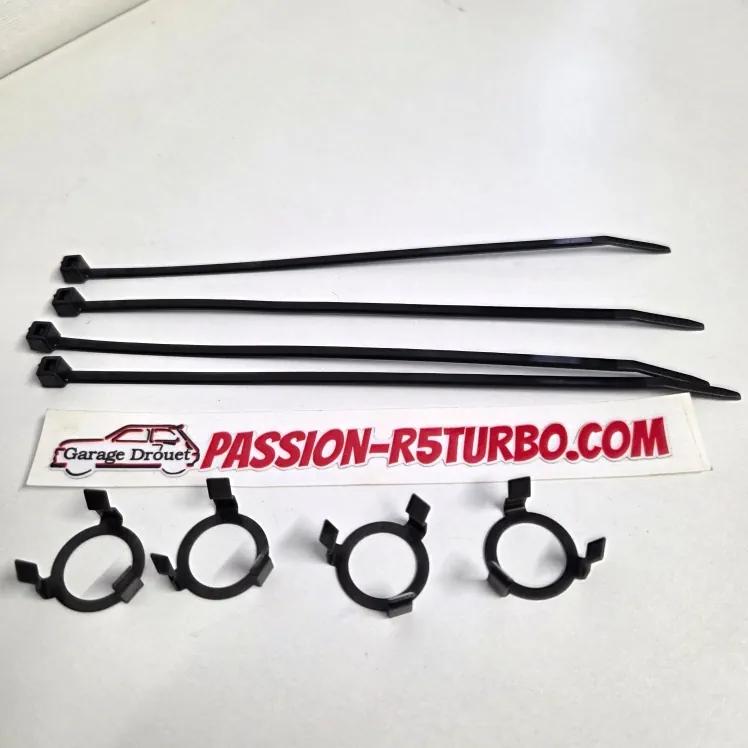 Lot de 4 agraphes / clips d'injecteur R5 Turbo